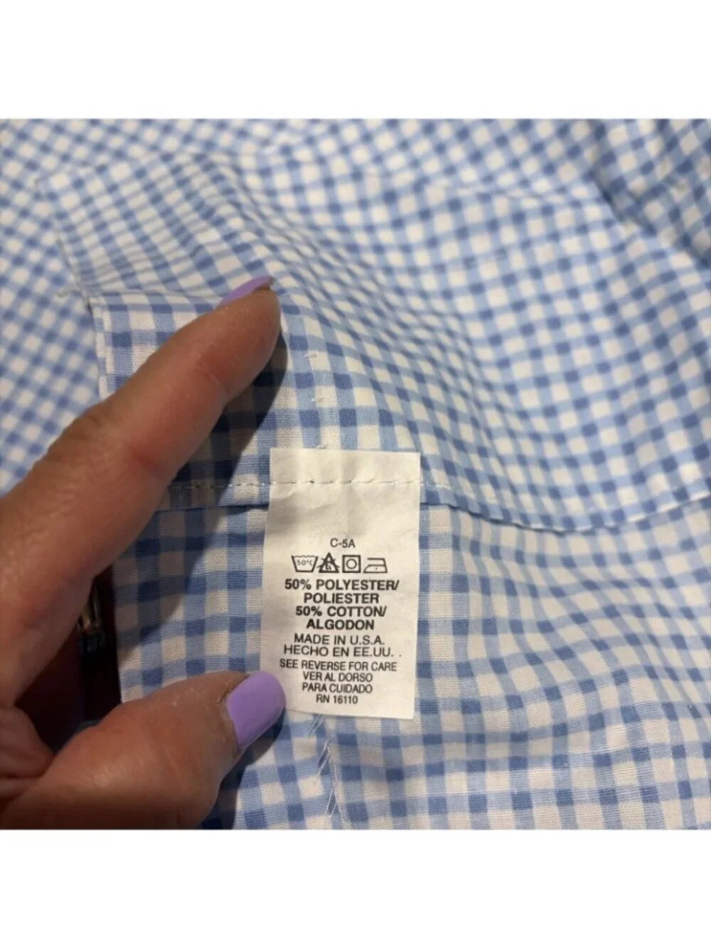 VTG 2 Blue & White Gingham Swag Curtain 39